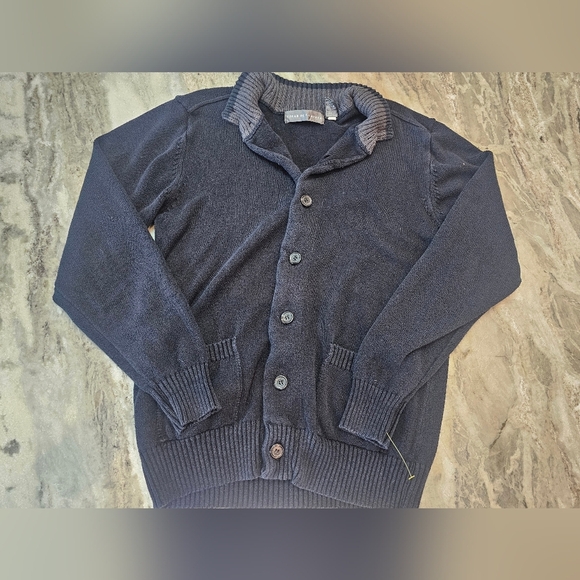 Oscar De La Renda Navy Blue Button Front Cardigan Sweater Large - Picture 8 of 11